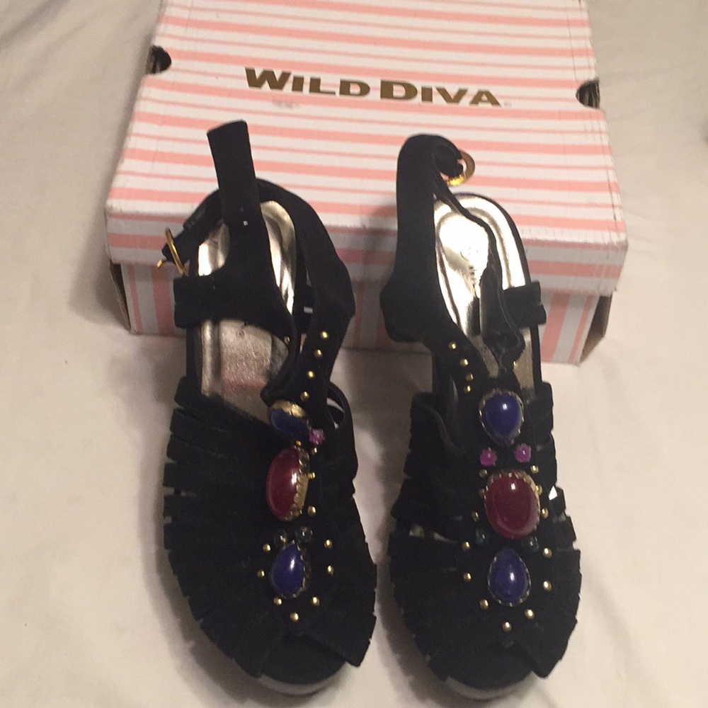 Black platform heels.